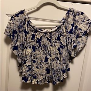 Off the shoulder crop beach top